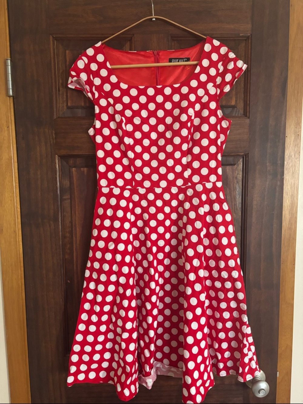 Red Polka Dot Fit & Flare Dress with pockets